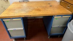 Lista 4 Drawer Work Bench w/ Butcher Block Top