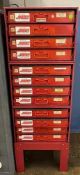 12 Drawer Chromate Industrial Drawer System on Stand
