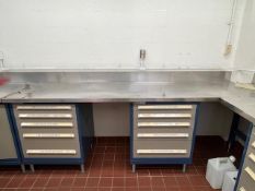 30 x 120 Butcher Top w/ Steel (2) Vidmar Cabinets