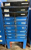Lot of (9) Durham / Fastenal Cabinets w/ Contents