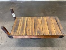 Vintage Cast Iron Wheeled Wood Shop Cart