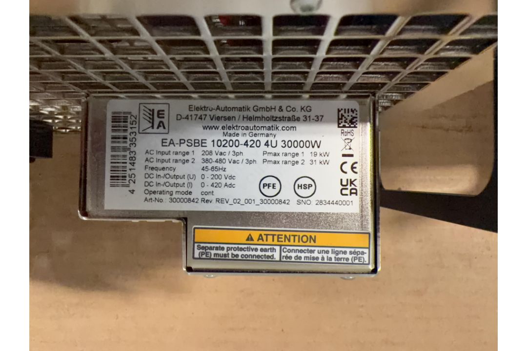 Elektro-Automatik #EA-PSBE 10200-420 4U 30,000W Power Supply - Image 8 of 8
