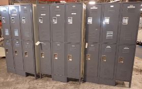 Lot of (3) Heavy Duty Locker Unit - (6) Compartment