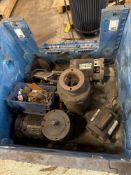 Bin of Used Industrial Electric Motors & Parts