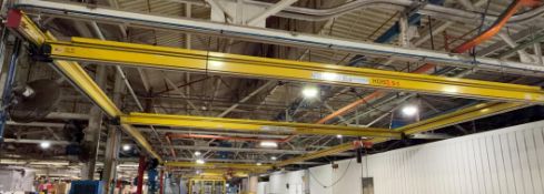 1,000 Lb Unified Industrial Crane System w/ (3) Bridges