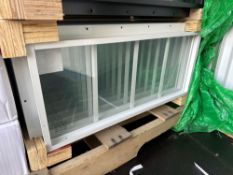 (8) New Dutchland Co 23in x 10in Tempered Glass White Shed Windows Model 84854