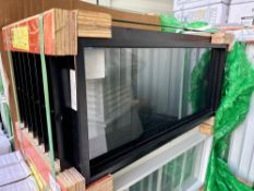 (8) New Dutchland Co 23in x 10in Tempered Glass Black Shed Windows Model 84854