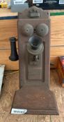 Antique crank wall phone