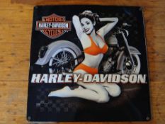 Harley Davidson 14.5"sq Metal Wall Sign