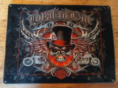 Harley Davidson Metal Wall Sign. 17"x12.5"