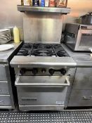 American Range 4-Burner with 1-Door Broiler and Backsplash