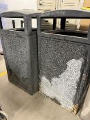 (2) Stone and Metal Trash Cans