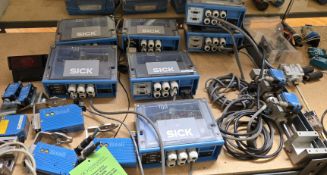 (3) SICK CLV650-0120 BARCODE SCANNER; (1) SICK CLV420-0010; (7) SICK POWER SUPPLY MODULE CDM420-