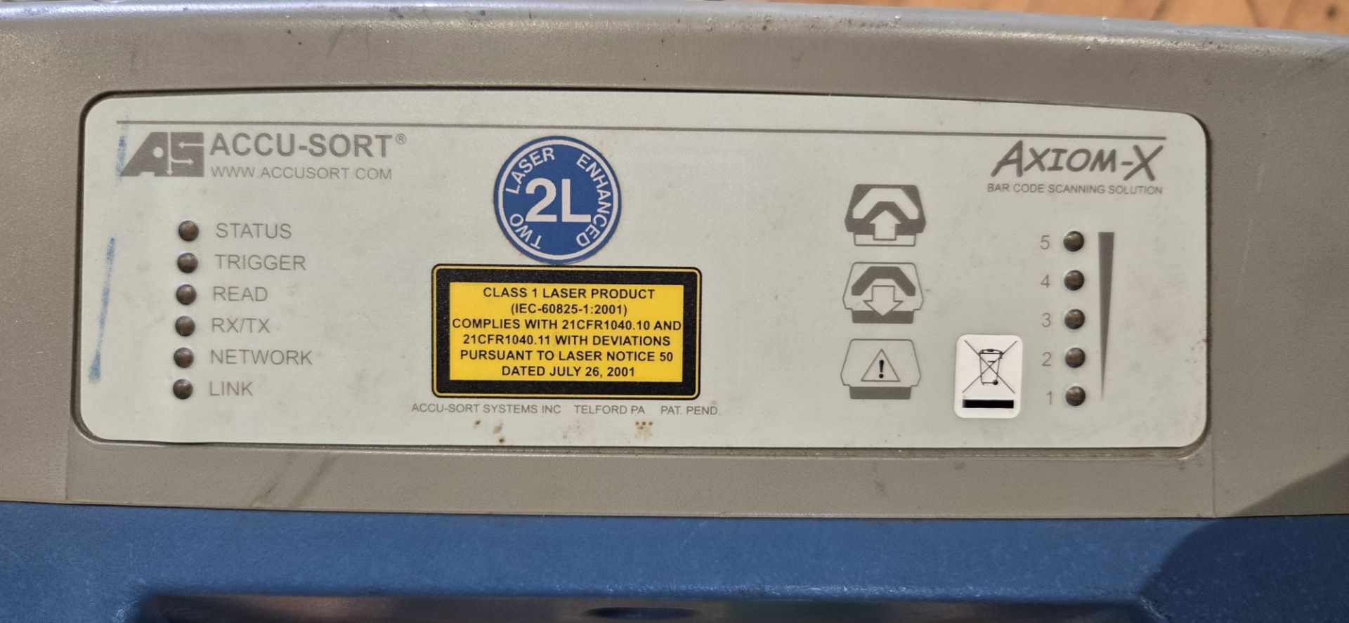 (2) ACCU-SORT AXIOM-X BARCODE SCANNER (SECTION 1) - Image 3 of 3