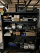 CONTENTS OF RACK: FILTERS; MITSUBISHI FORKLIFT PARTS; VALVE PARTS; MISC (MAIN BLDG RM 4)