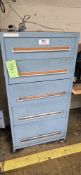 VIDMAR STYLE 5-DRAWER PARTS CABINET WITH CONTENTS: SPRING COIL MACHINE PARTS