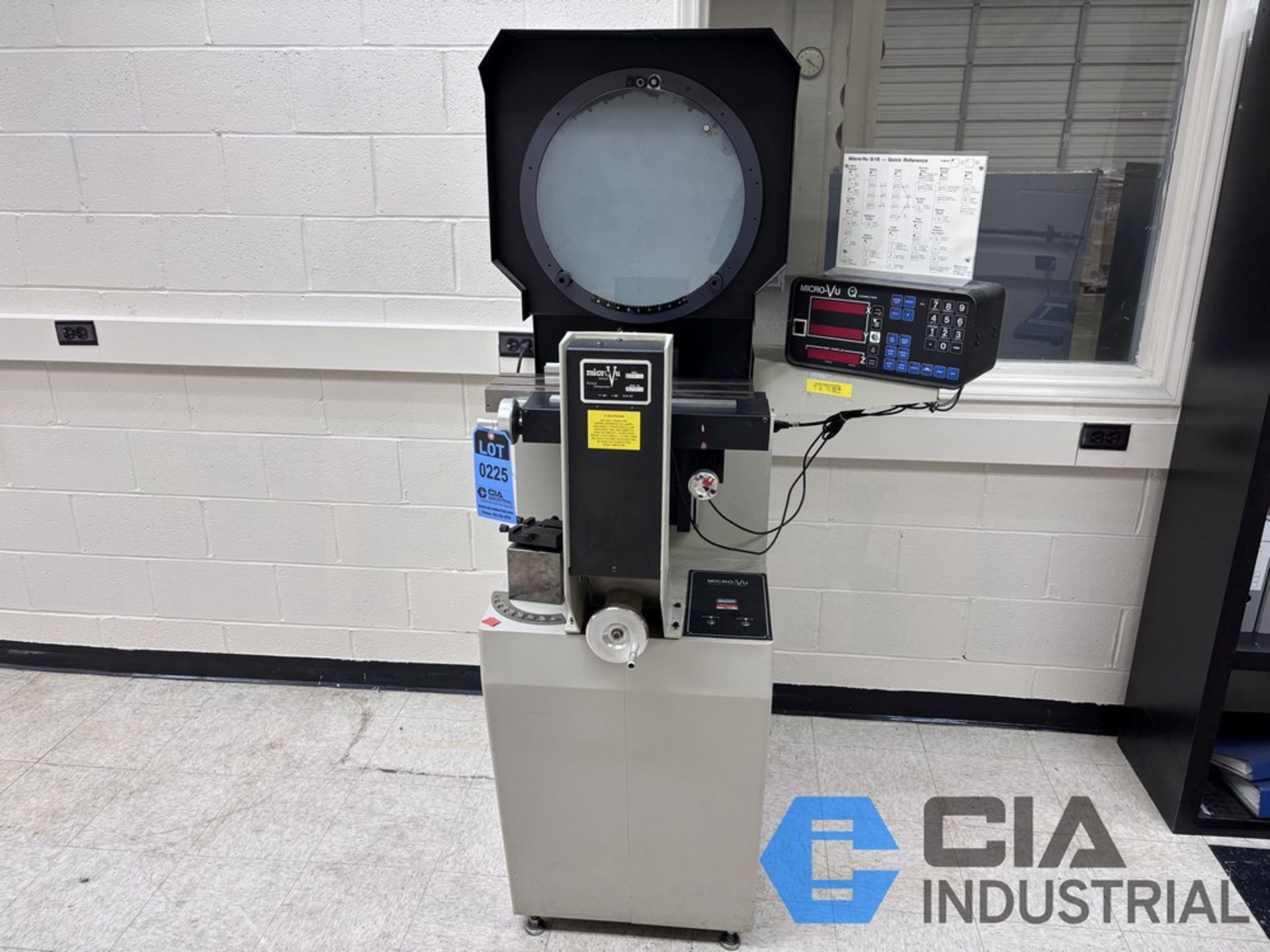 14" MICROVU MODEL S14F OPTICAL COMPARATOR; S/N 5250, MICROVU 16Q DRO