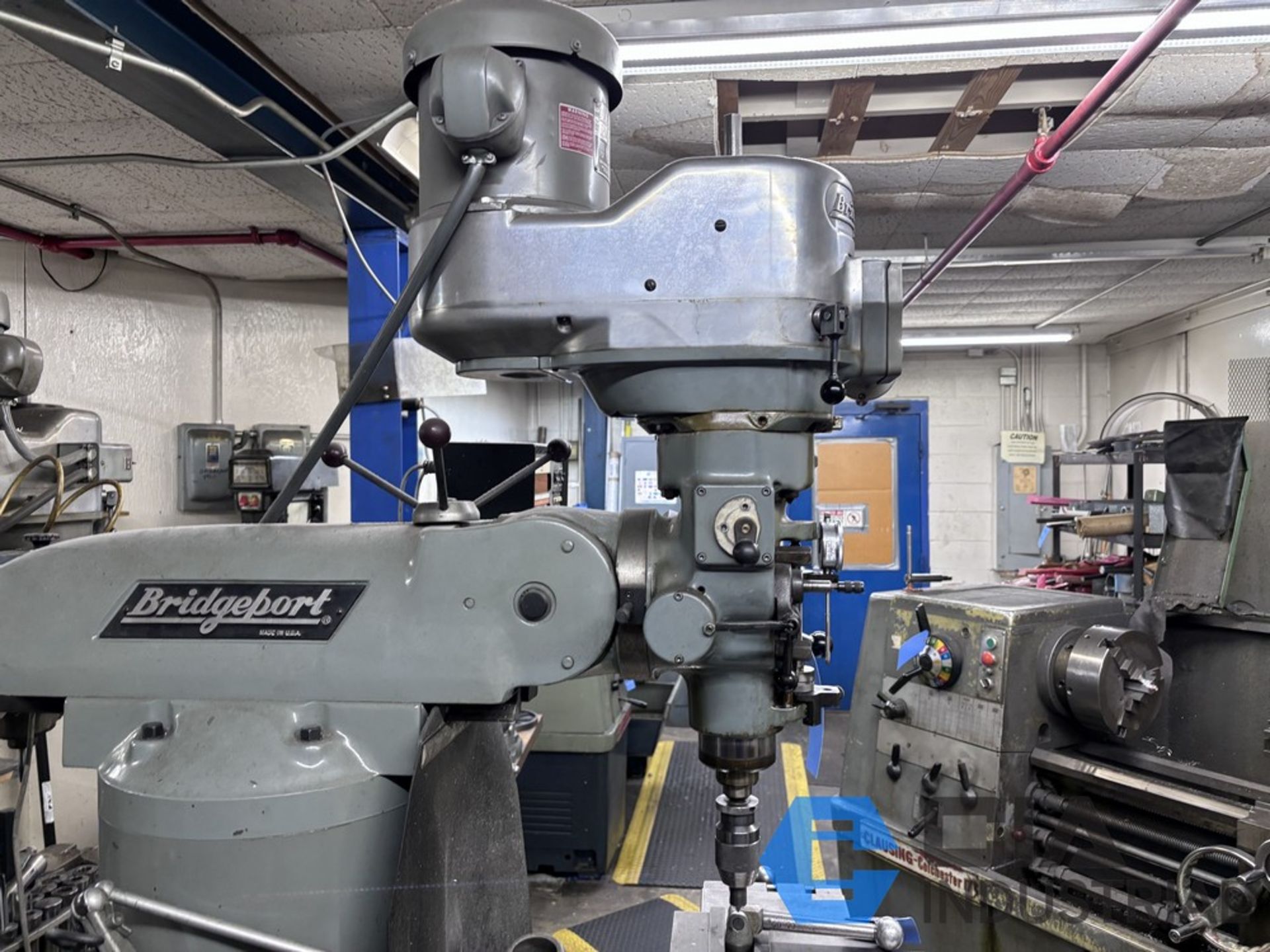 2 HP BRIDGEPORT VERTICAL MILL; S/N 232650, ALILAM MINI WIZARD DRO, 42" X 9" POWER TABLE, SPINDLE