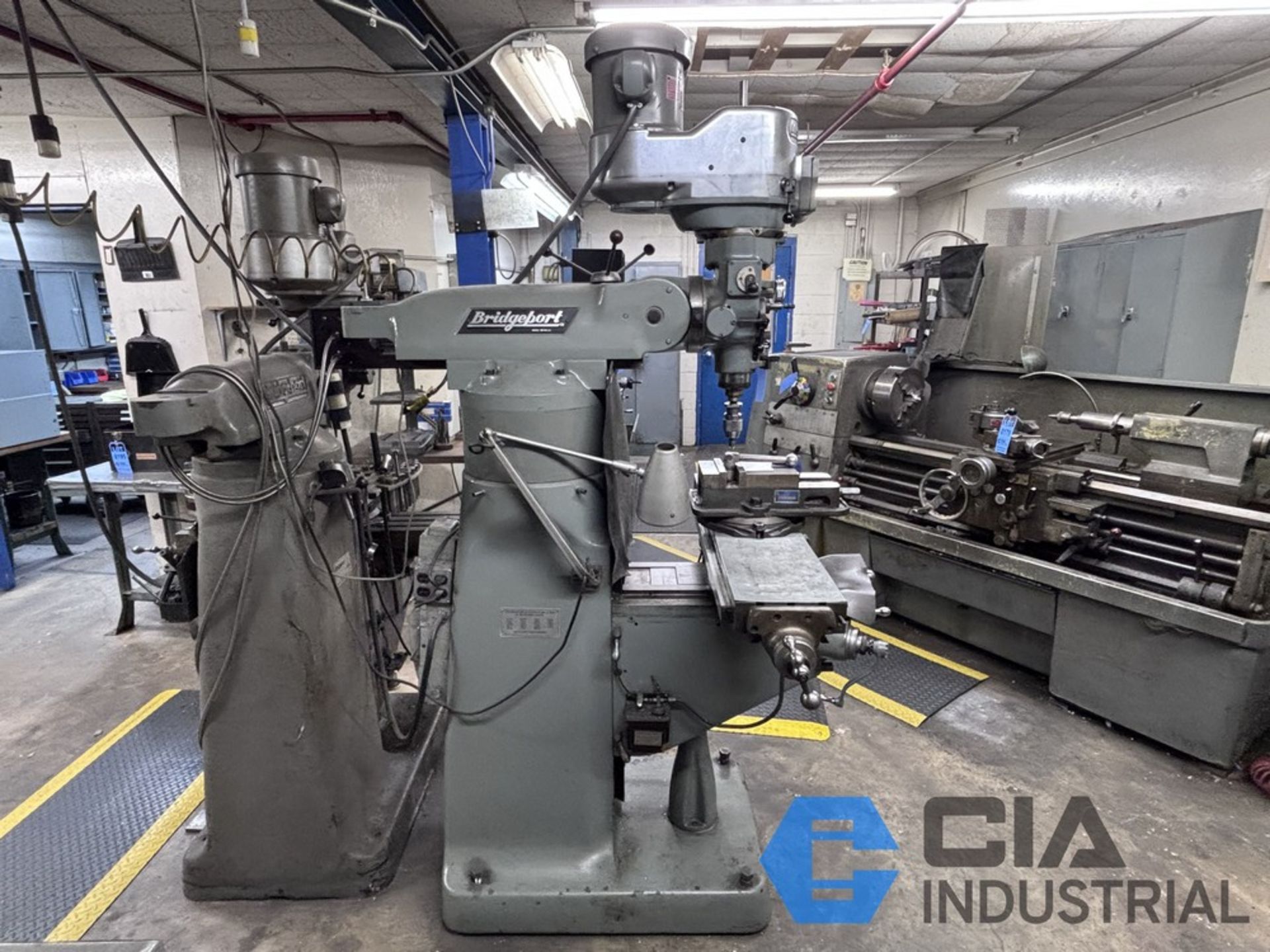 2 HP BRIDGEPORT VERTICAL MILL; S/N 232650, ALILAM MINI WIZARD DRO, 42" X 9" POWER TABLE, SPINDLE