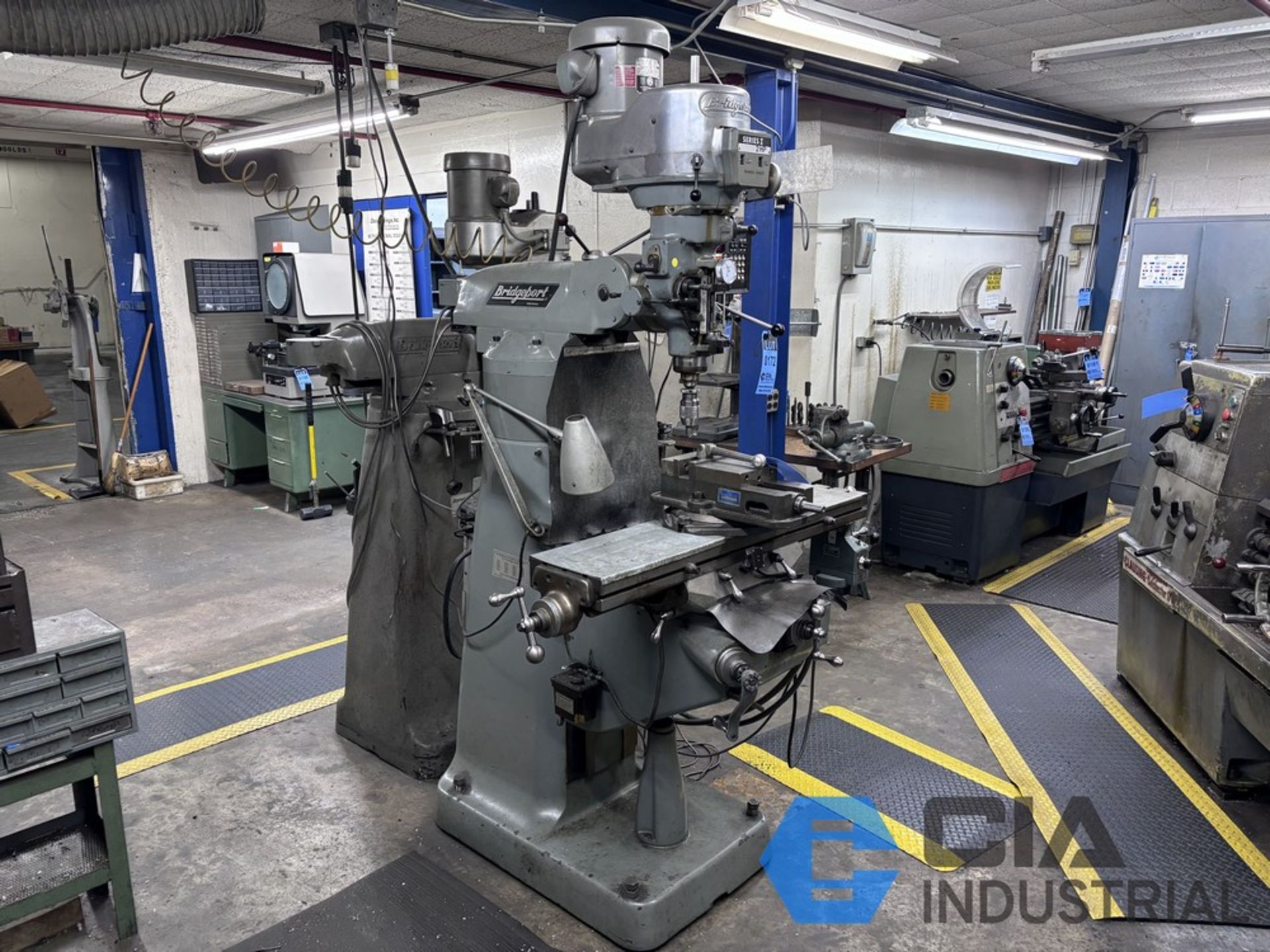 2 HP BRIDGEPORT VERTICAL MILL; S/N 232650, ALILAM MINI WIZARD DRO, 42" X 9" POWER TABLE, SPINDLE