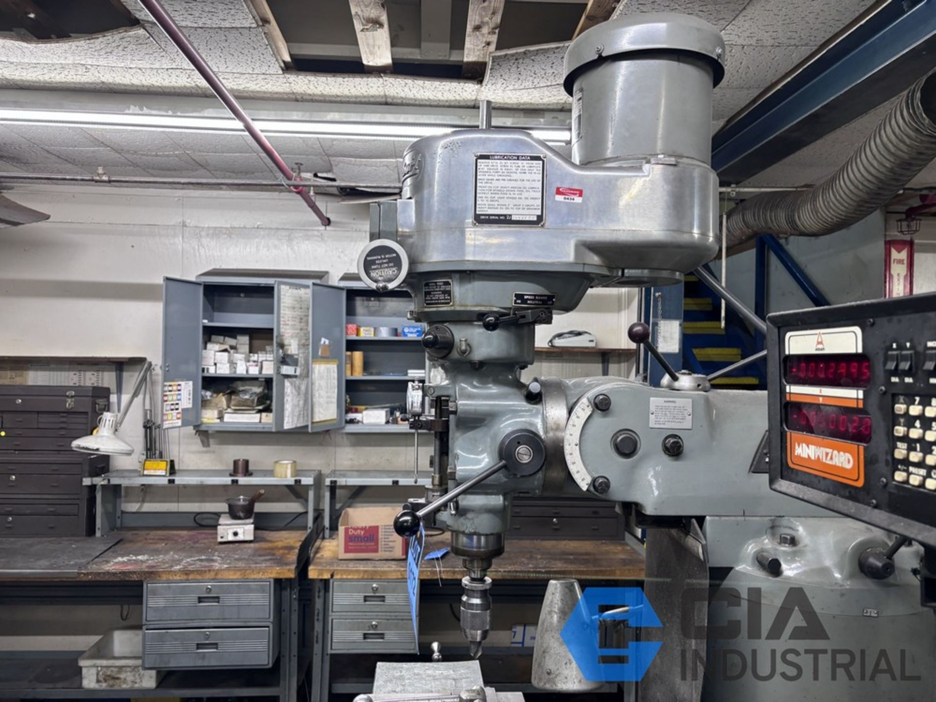 2 HP BRIDGEPORT VERTICAL MILL; S/N 232650, ALILAM MINI WIZARD DRO, 42" X 9" POWER TABLE, SPINDLE