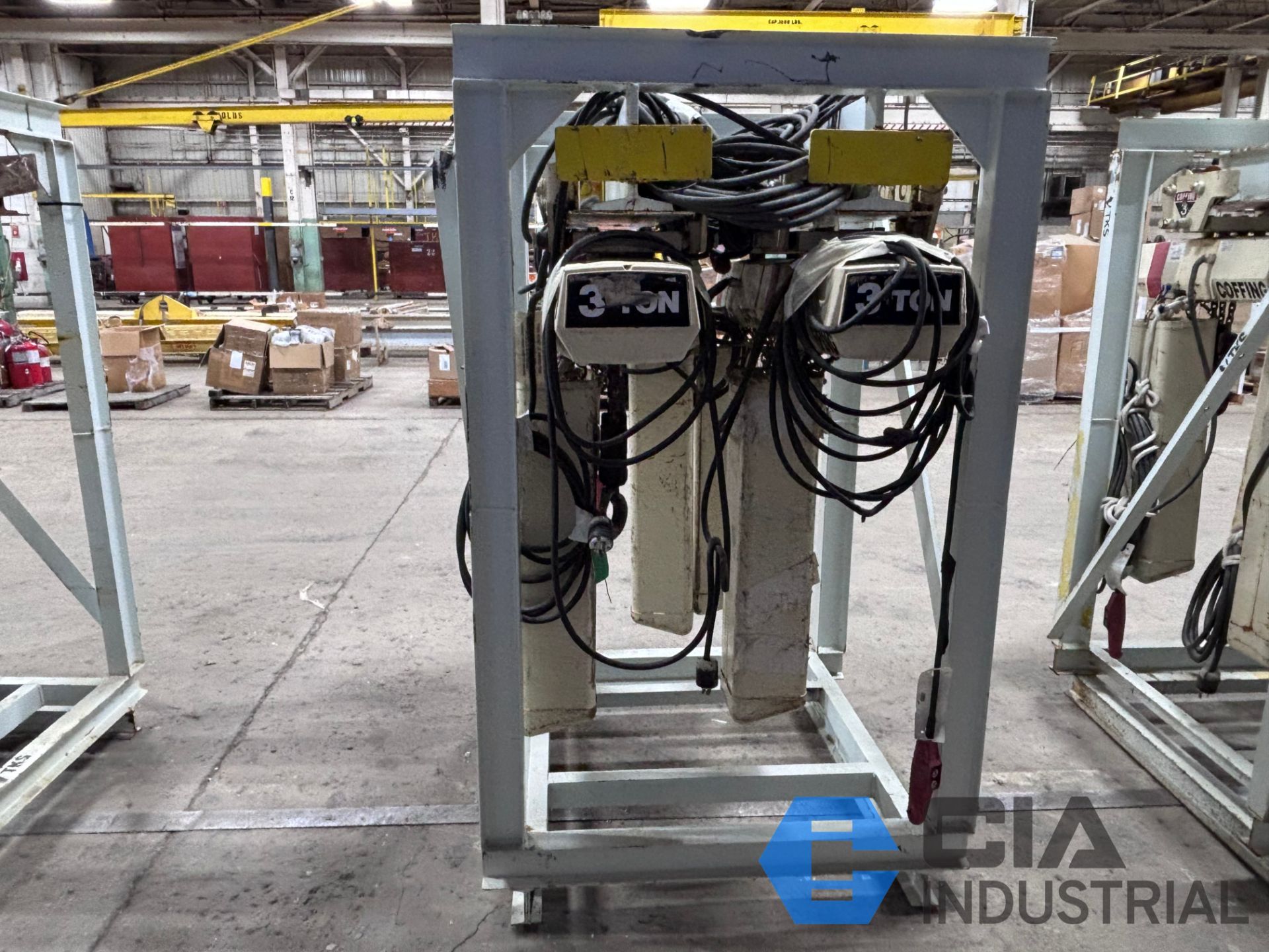 Coffing 3 TON COFFING TROLLEY TYPE ELECTRIC CHAIN HOISTS WITH SHIPPING RACK