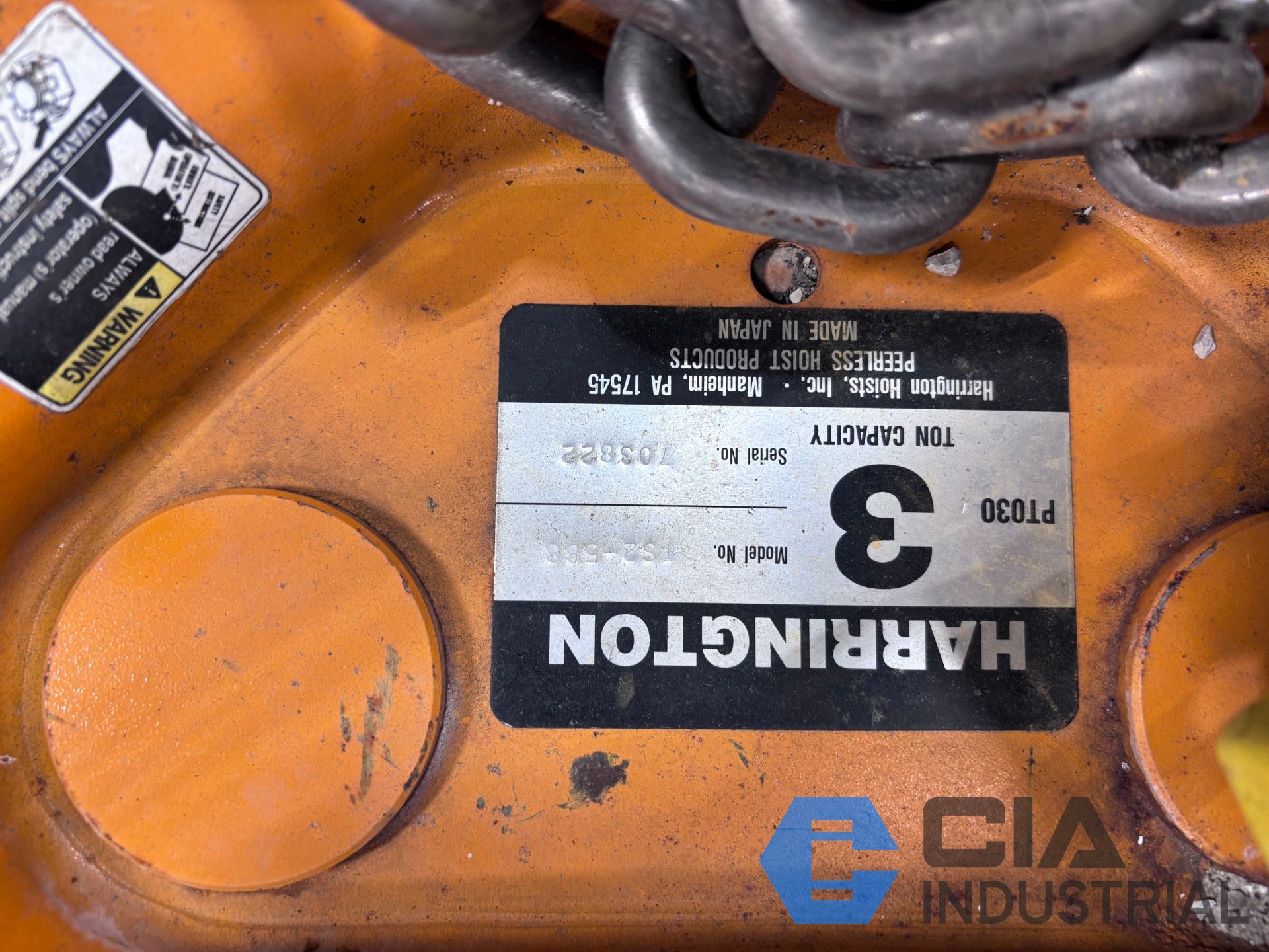 3 TON HARRINGTON TROLLEY TYPE ELECTRIC CHAIN HOISTS