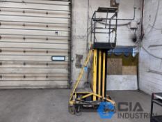 WORKFORCE XLT2900 PORTABLE ELECTRIC MAN LIFT; S/N 2900-0132, 28' 10' PLATFORM HEIGHT, 12 VOLT