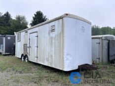 8' X 26' UNITED TANDEM AXLE ENCLOSED TRAILER WITH CONTENTS, (31) SMALL CAPACITY WATER PUMPS, EXHAUST