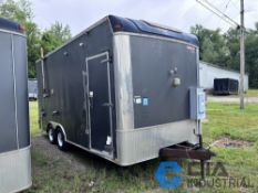 8' X 18' UNITED TANDEM AXLE ENCLOSED TRAILER WITH CONTENTS, (3) STORAGE TANKS AND CONTROL PANEL; VIN