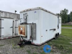 8' X 20' US CARGO TANDEM AXLE ENCLOSED TRAILER WITH CONTENTS, GARDNER DENVER VLR 300 VACUUM PUMP, (