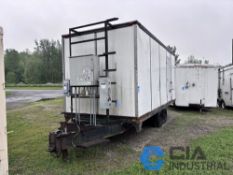 8' X 20' CONTAINER WITH CONTENTS, TANK AND HOSE, CONTAINER MOUNTED ON TANDEM AXLE BY EAST TEXAS