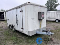 7' X 16' AMERICAN TANDEM AXLE ENCLOSED TRAILER WITH CONTENTS, CARBON FILTER TANK, BLUE STORAGE TANK,