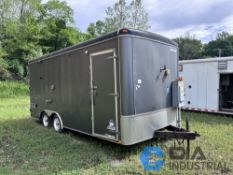 8' X 18' UNITED TANDEM AXLE ENCLOSED TRAILER WITH CONTENTS, BUSCH MODEL MINK MM1322AV VACUUM