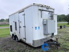 8' X 16' CONTINENTAL TANDEM AXLE ENCLOSED TRAILER WITH CONTENTS, 15 HP GARDNER DENVER C-DLR250