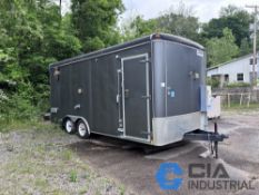 8' X 18' UNITED TANDEM AXLE ENCLOSED TRAILER WITH CONTENTS, 10 HP GARDNER DENVER VLR 400 VACUUM