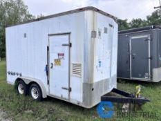 8' X 14' VINTAGE TANDEM AXLE ENCLOSED TRAILER - NO CONTENTS - EMPTY; VIN N/A - **NO TITLE - BILL