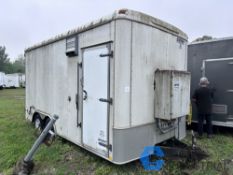 8' X 16' UNITED TANDEM AXLE ENCLOSED TRAILER WITH CONTENTS, COMPOSITE TANKS AND MISCELLANEOUS PARTS;