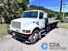 2001 INTERNATIONAL MODEL 4700-4X2 T444E SINGLE AXLE STRAIGHT TRUCK; VIN #1HTSCABM71H295058, 254"
