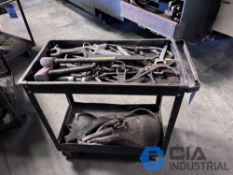 METAL CART WITH MISCELLANEOUS HAND TOOLS