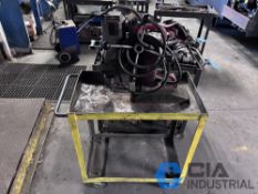 METAL CART WITH MILWAUKEE CAT NO. 4231 MAGNETIC BASE DRILL