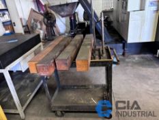 METAL CART WITH (3) MISCELLANEOUS HEIGHT GAUGES, (4) BOICE MODEL J22A DIAL BORE GAUGES, (2) MITUTOYO