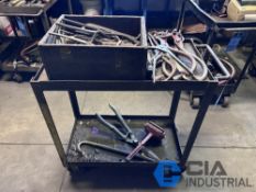 METAL CART WITH MISCELLANEOUS HAND TOOLS