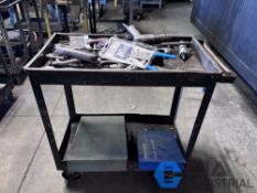 METAL CART WITH MISCELLANEOUS HAND TOOLS