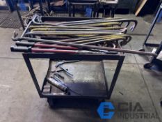 METAL CART WITH MISCELLANEOUS LENGTH PRY BARS