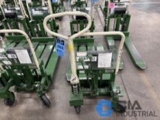 2,200 LB. BISHAMON MODEL LV100 HYDRAULIC SCISSOR TYPE SKID LIFT, NARROW FORKS