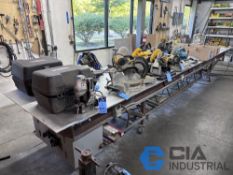 21-1/2' X 4' ALUMINUM TOP HD STEEL PORTABLE TABLE WITH POWER - NO CONTENTS