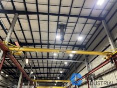 38' (APPROX.) X 2 TON STEWART SINGLE GIRDER TOP RIDING BRIDGE CRANE WITH 2 TON HARRINGTON ELECTRIC