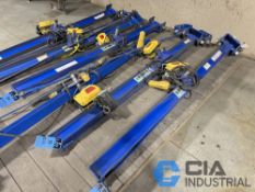300 LB. X 7' ARM COLUMN MOUNTED JIB CRANE WITH 300 LB. FIVE OCEANS ELECTRIC CHAIN HOIST