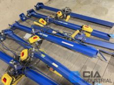 300 LB. X 7' ARM COLUMN MOUNTED JIB CRANE WITH 300 LB. FIVE OCEANS ELECTRIC CHAIN HOIST